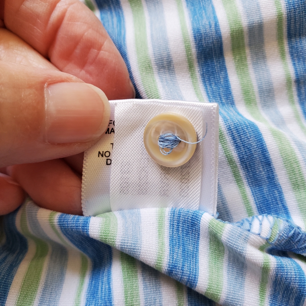 Peter Millar Striped Golf Sporty Polo.  Size Medium - Picture 6 of 6